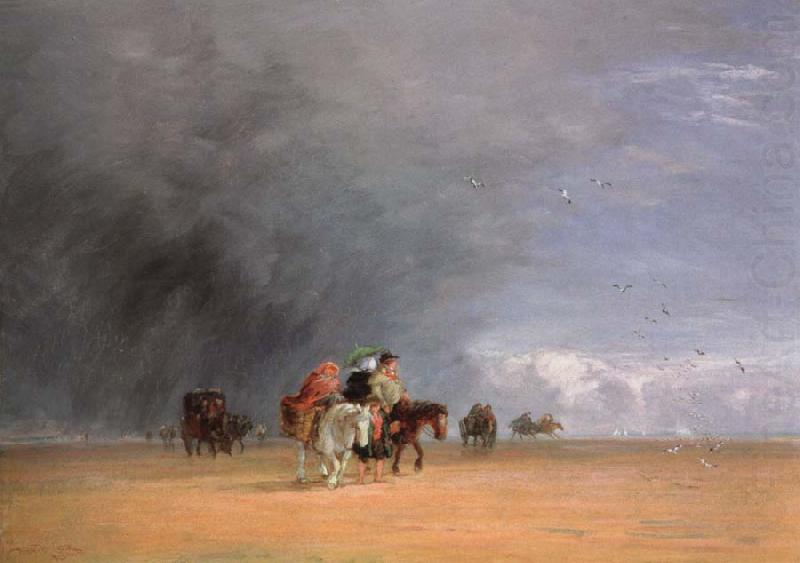 David Cox crossing the sands china oil painting image